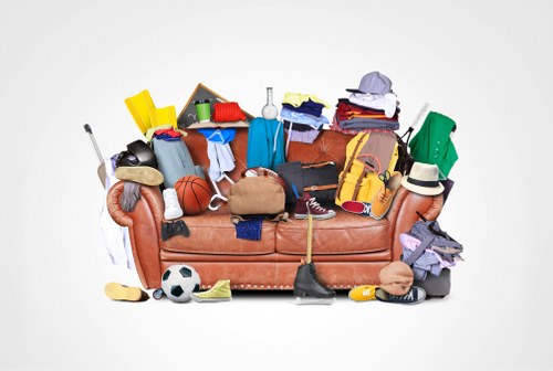 Professional team performing house clearance in a Croydon property