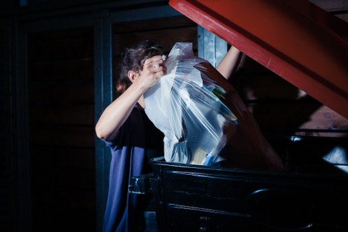 Professional clearance team removing furniture